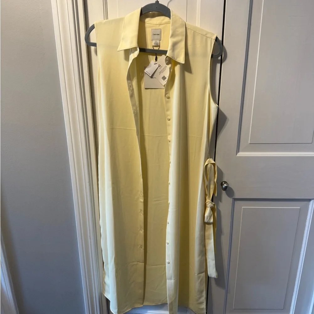 NWT Calvin Klein ButterCream Midi Shirt Dress - Picture 4 of 8